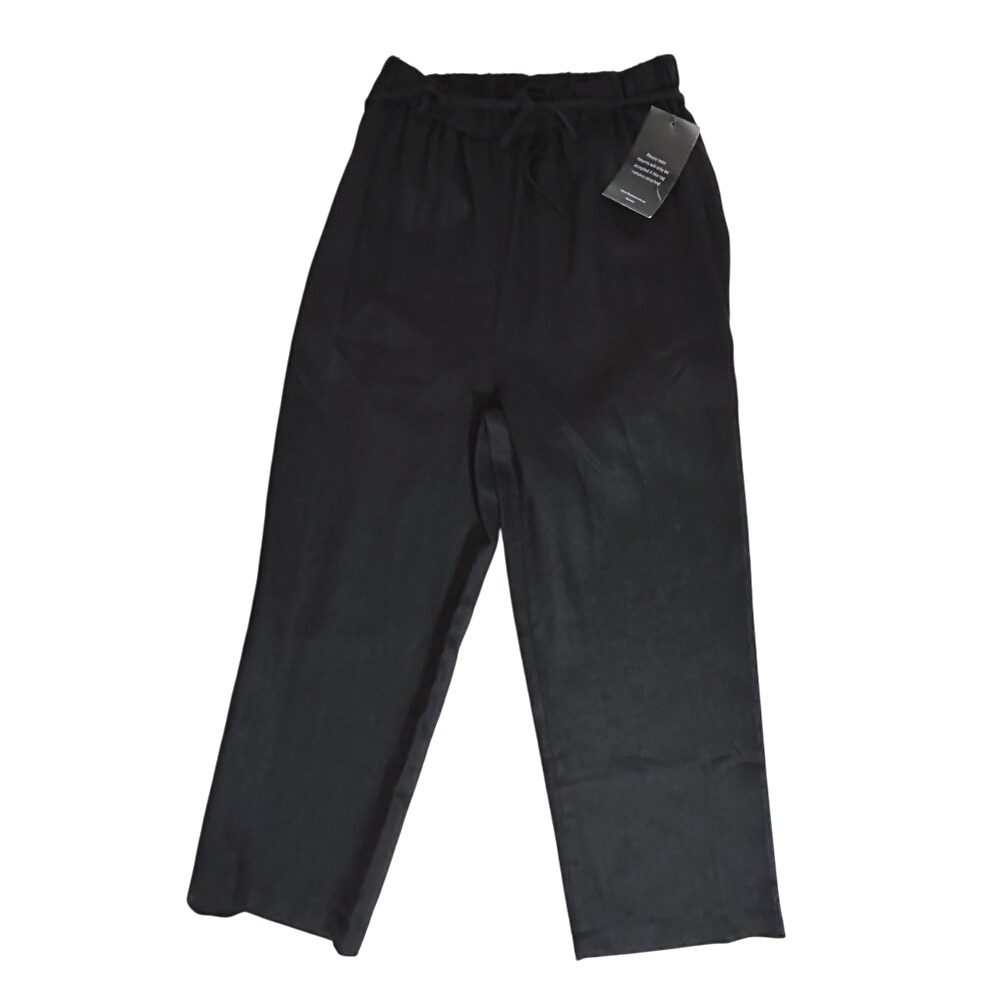 Posse Linen Trouser Pull-on Pant with Drawstring‎ in Black - Size Small